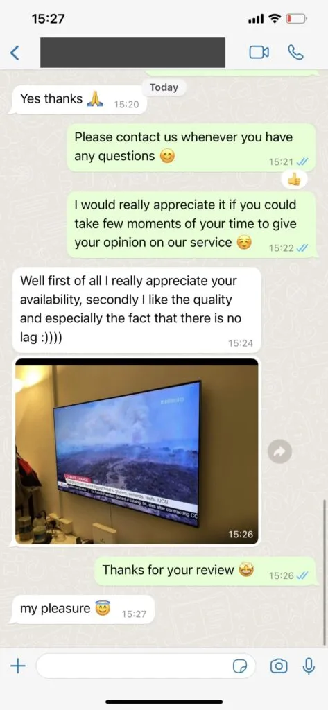 Client whatsapp chat feedback image 2