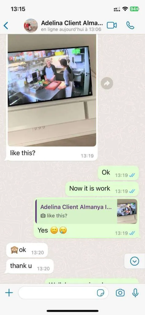 Client whatsapp chat feedback image 4